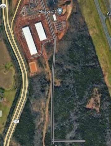 google maps view of the data center site